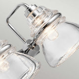 Talland Triple Light Vintage Wall Fixture in Polished Chrome