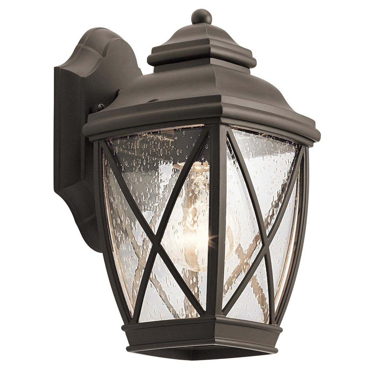 Olde Bronze Tangier Exterior Lantern with Seeded Glass