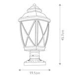 Timeless Tangier 7.5 Bronze Outdoor Pedestal Lantern