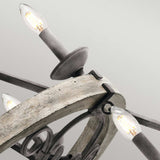 Taulbee 15-Light Weathered Zinc and Wood Chandelier