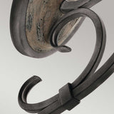 Taulbee Elegant Wall Light in Weathered Zinc and Grey Wood Veneer