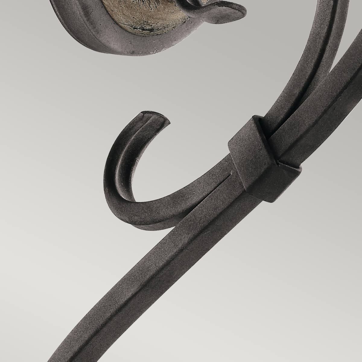 Taulbee Elegant Wall Light in Weathered Zinc and Grey Wood Veneer