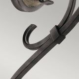 Taulbee Elegant Wall Light in Weathered Zinc and Grey Wood Veneer