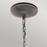 Taulbee Rustic Elegance 6-Light Chandelier in Weathered Zinc and Grey Wood