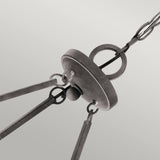 Taulbee Rustic Elegance 6-Light Chandelier in Weathered Zinc and Grey Wood