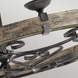 Taulbee Rustic Elegance 6-Light Chandelier in Weathered Zinc and Grey Wood