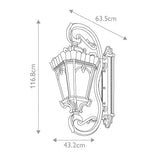 Exquisite Tournai Gothic Lantern: Grand 4-Bulb Outdoor Wall Light