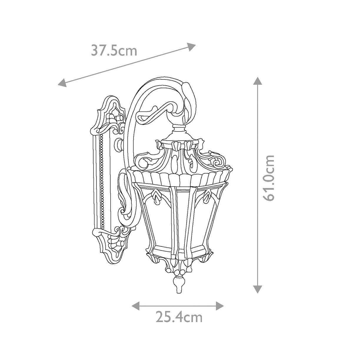 Tournai Rustic Gothic Londonderry Wall Lantern Light
