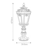Tournai Georgian Gothic Cast Aluminium Outdoor Lantern Pedestal