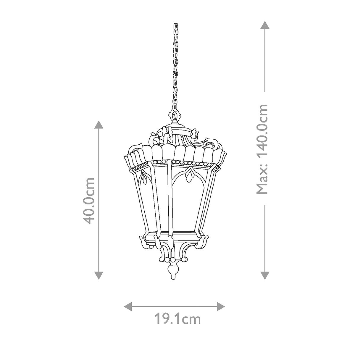 Rustic Tournai Gothic Hanging Lantern Light