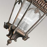 Tournai Gothic Bronze Rustic Pendant Light with Seeded Glass