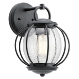 Vandalia Globe-Style Outdoor Wall Lantern - Textured Black