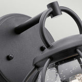 Vandalia Globe-Style Outdoor Wall Lantern - Textured Black