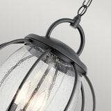 Vandalia Textured Black Globe Chain Lantern