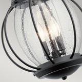 Vandalia Textured Black Globe Chain Lantern