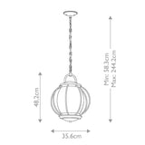 Vandalia Textured Black Globe Chain Lantern