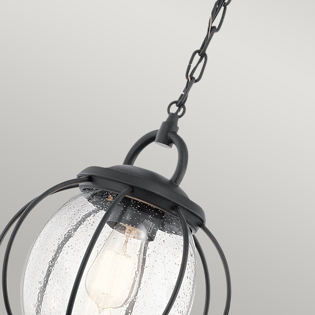 Vandalia Round Carrier Lantern - Textured Black