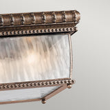 Venetian Rain Brushed Bronze Flush Mount Lantern