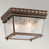 Venetian Rain Brushed Bronze Flush Mount Lantern