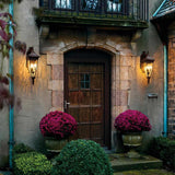 Venetian Rain Brushed Bronze Outdoor Wall Lantern with Triple Bulb Fixture