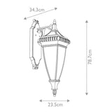 Venetian Rain Brushed Bronze Outdoor Wall Lantern with Triple Bulb Fixture