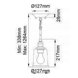 Waverly Vintage-Inspired Mini Pendant Light - Classic Pewter Finish