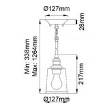 Vintage Brass Mini Pendant Light with Seeded Glass Shade - Waverly Collection