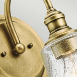 Waverly Vintage Brass Wall Sconce with Seeded Glass