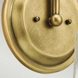 Waverly Vintage Brass Wall Sconce with Seeded Glass