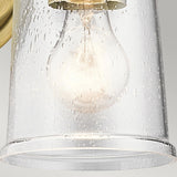Waverly Vintage Brass Wall Sconce with Seeded Glass