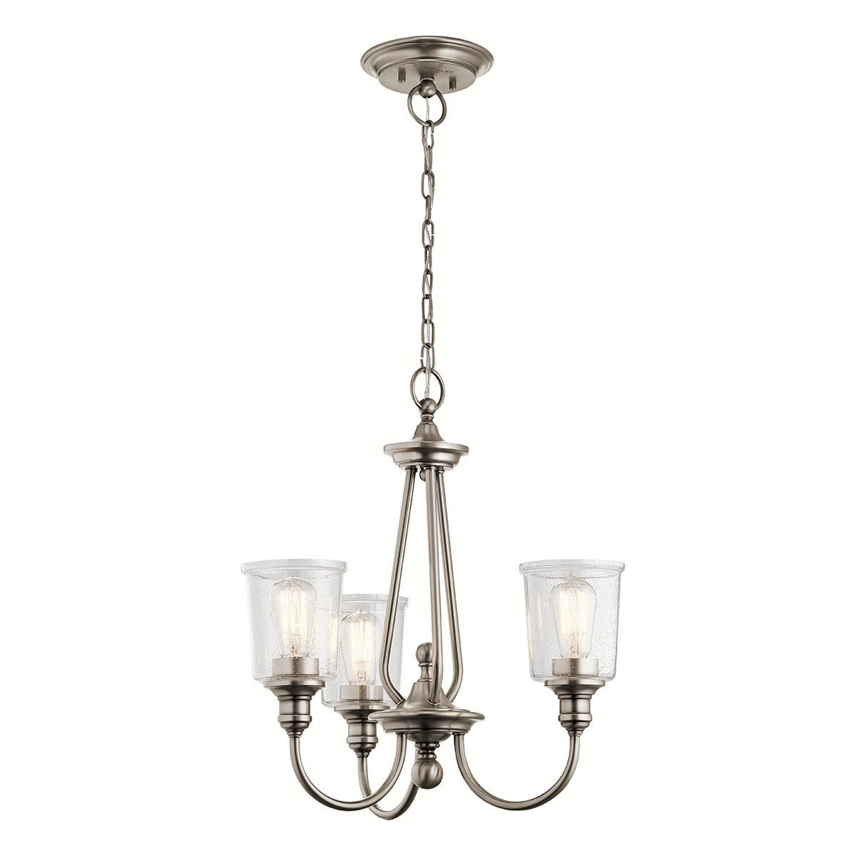 Elegant Waverly Trio Chandelier in Classic Pewter Finish
