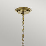 Waverly Collection Natural Brass 3-Light Chandelier with Seeded Glass