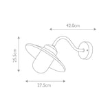 Klampenborg Scandinavian Swan Neck Wall Lantern - Matte Black