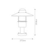 Klampenborg Black Outdoor Pedestal Lantern