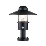 Klampenborg Black Outdoor Pedestal Lantern with PIR Sensor