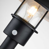 Klampenborg Black Outdoor Pedestal Lantern with PIR Sensor