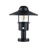 Klampenborg Black Outdoor Pedestal Lantern with PIR Sensor