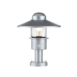 Klampenborg Outdoor Silver Pedestal Light with Motion Sensor