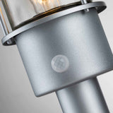 Klampenborg Outdoor Silver Pedestal Light with Motion Sensor