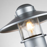Klampenborg Outdoor Silver Pedestal Light with Motion Sensor
