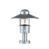 Klampenborg Outdoor Silver Pedestal Light with Motion Sensor