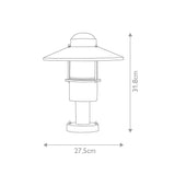 Klampenborg Outdoor Silver Pedestal Light with Motion Sensor