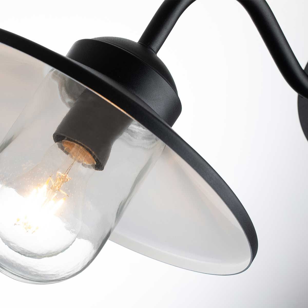 Klampenborg Black Swan Neck Outdoor Wall Lantern with Motion Sensor