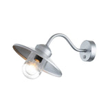 Klampenborg Silver Swan Neck Wall Lantern with PIR Sensor