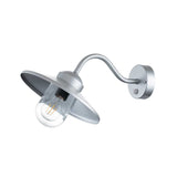 Klampenborg Silver Swan Neck Wall Lantern with PIR Sensor