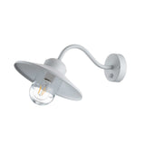 Klampenborg White Outdoor Swan Neck Wall Lantern with PIR Sensor