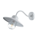 Scandinavian Swan Neck Outdoor Wall Lantern in White Finish