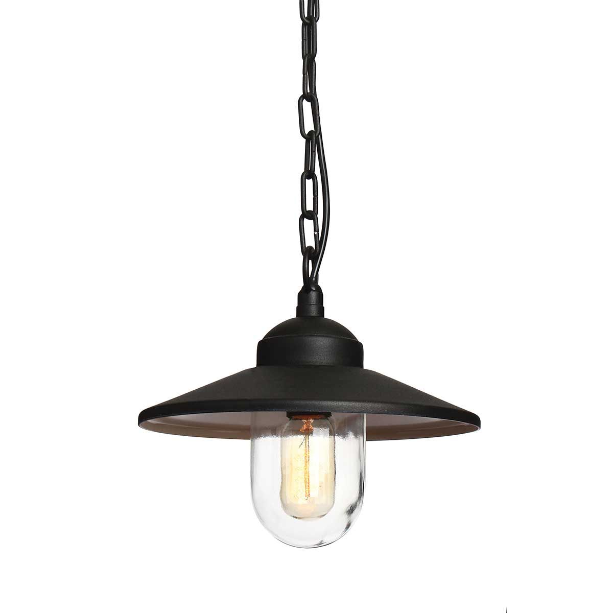 Klampenborg Outdoor Chain Lantern in Sleek Black Finish