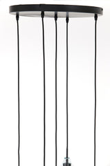 Elegant 5-Light Chandelier Ø61x66 cm Rakel - Matte Black & Clear Glass
