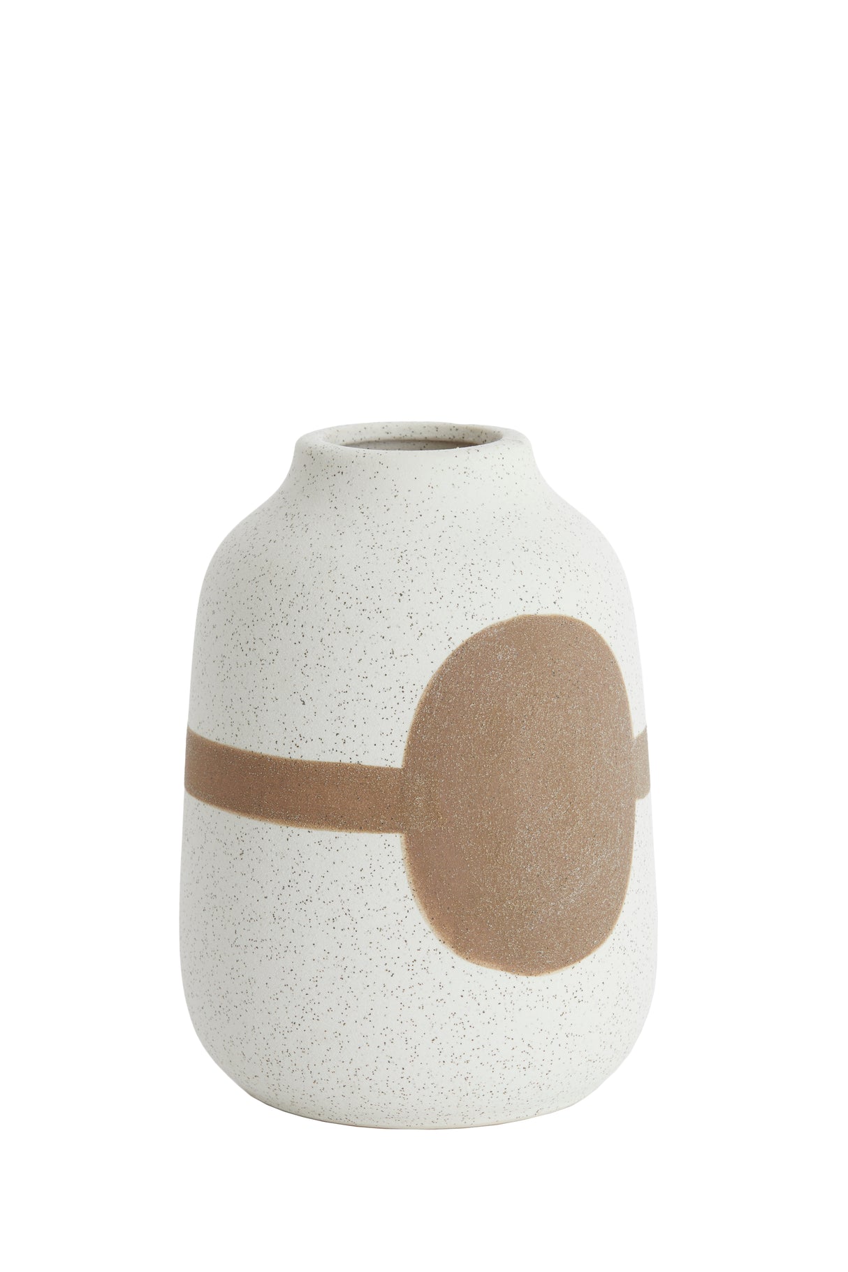 Elegant Ceramic Vase in Matte Cream and Brown - 15x21 cm Danai Design
